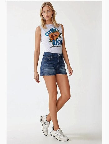 Shorts vaqueros desgastados de cintura alta hiccup