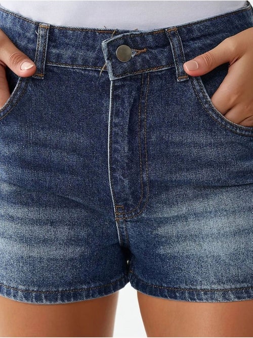 Shorts vaqueros desgastados de cintura alta hiccup - Kiabi Shorts vaqueros desgastados de cintura alta hiccup - Kiabi