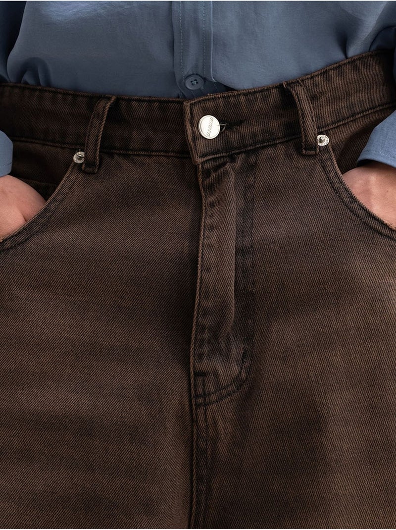 Shorts vaqueros desgastados de longitud media giesto Marrón claro - Kiabi