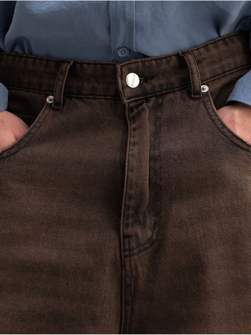 Shorts vaqueros desgastados de longitud media giesto Marrón claro - Kiabi