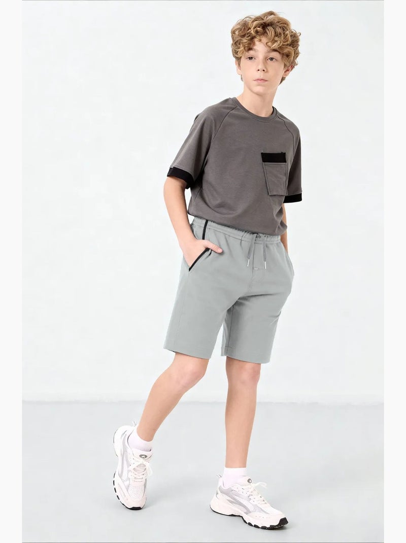 Shorts youth de mezcla de algodón tommy Gris claro - Kiabi