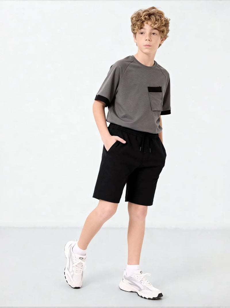 Shorts youth de mezcla de algodón tommy Negro - Kiabi