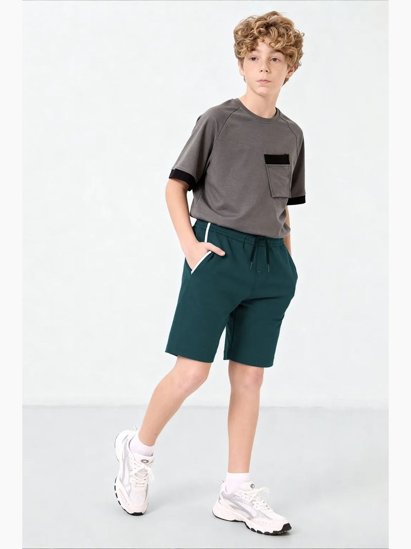Shorts youth de mezcla de algodón tommy Verde botella - Kiabi