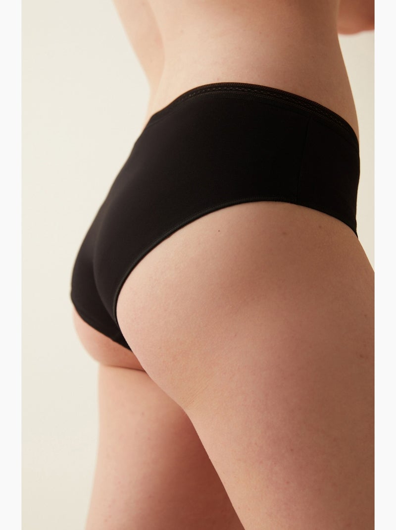 Shorty de algodón con ribete penti Negro - Kiabi