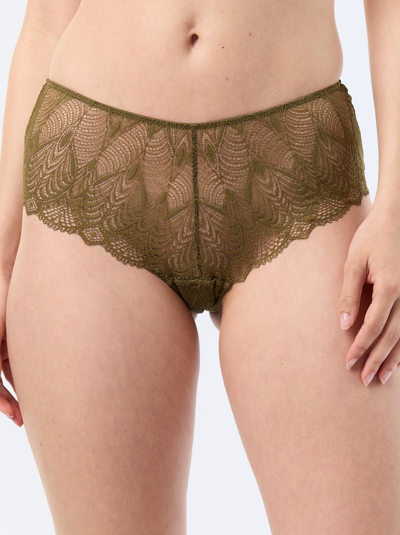 Shorty de encaje Verde - Kiabi