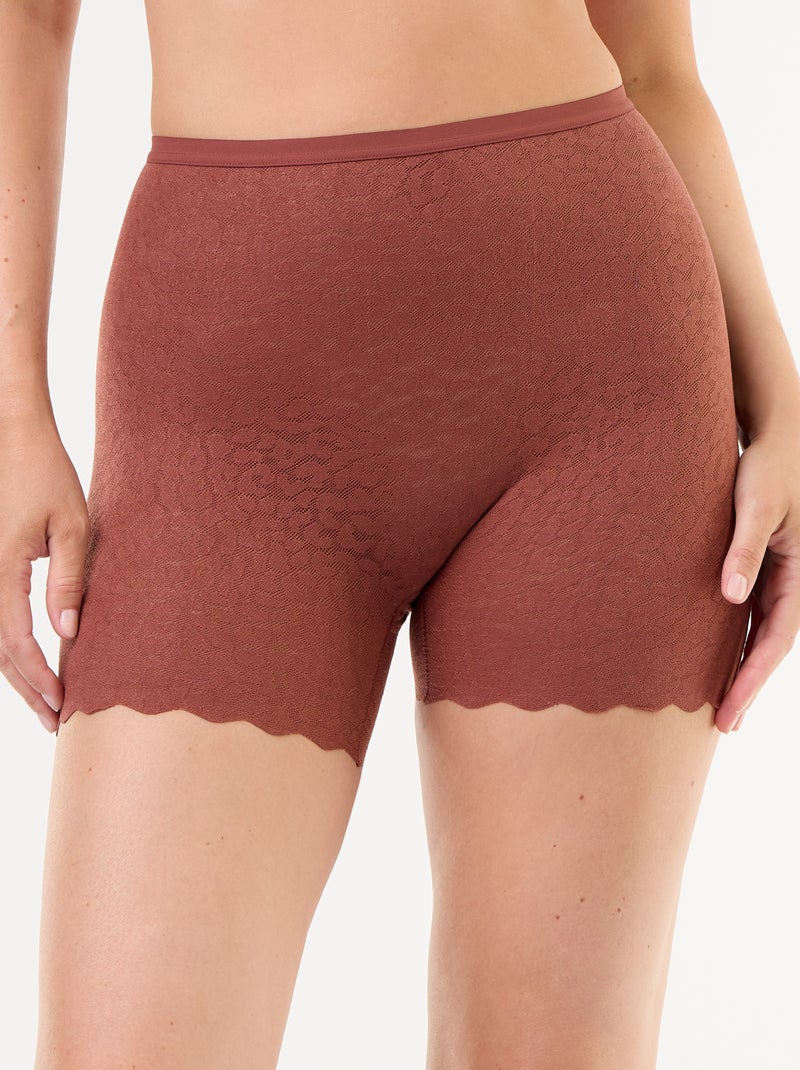 Shorty liso de encaje Marron - Kiabi