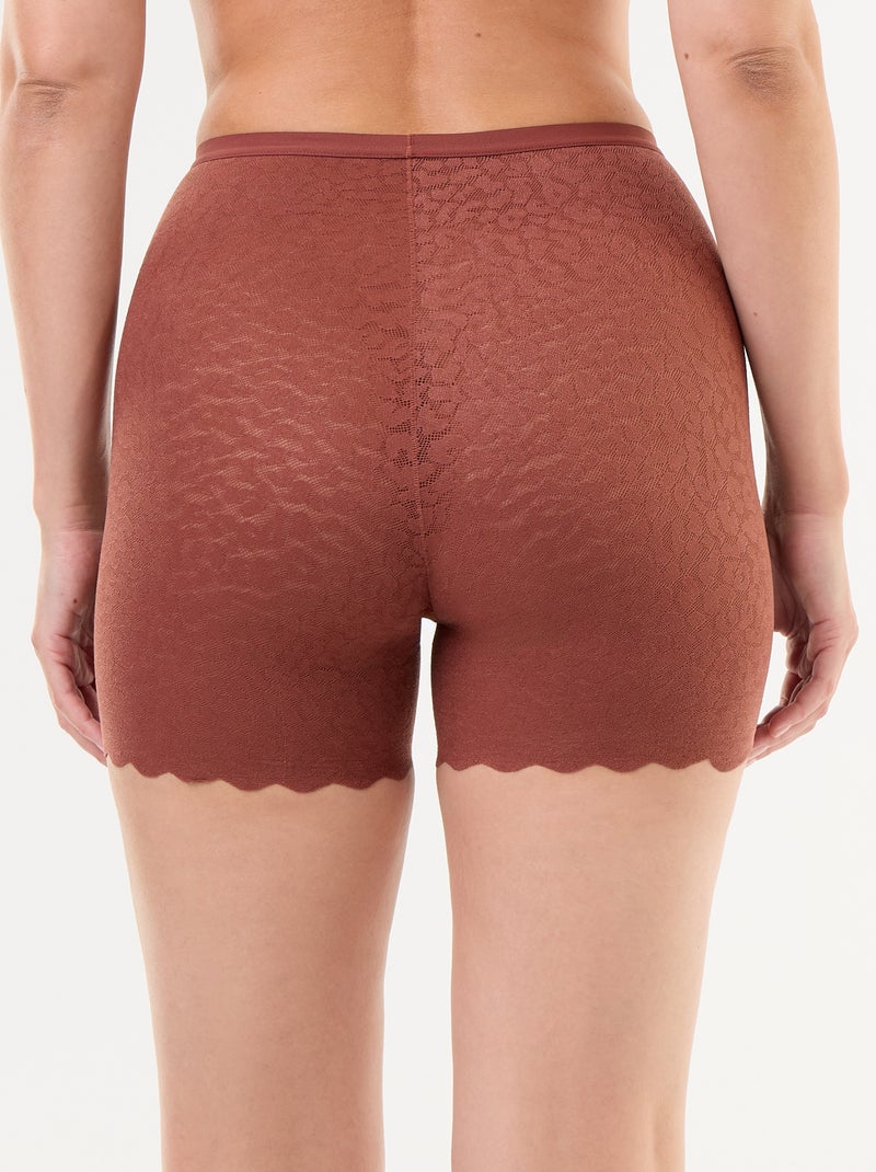 Shorty liso de encaje Marron - Kiabi