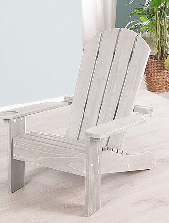 Silla Adirondack infantil en madera maciza con portavasos 'Roba deck chair'