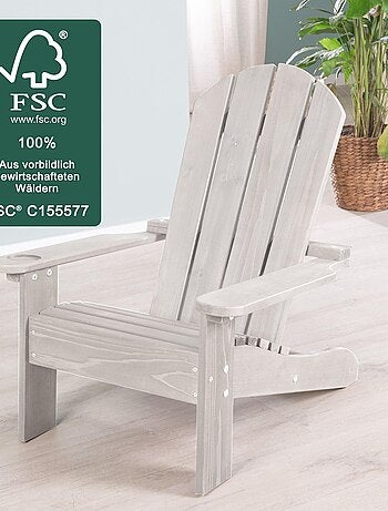 Silla Adirondack infantil en madera maciza con portavasos 'Roba deck chair'