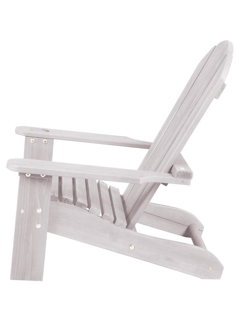 Silla Adirondack infantil en madera maciza con portavasos 'Roba deck chair' Gris - Kiabi