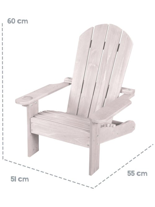 Silla Adirondack infantil en madera maciza con portavasos 'Roba deck chair' - Kiabi