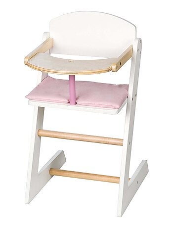 Silla alta para muñecas en madera + cojín 'Scarlett' - ROBA