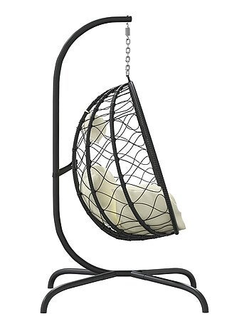 Silla colgante con cojín para exteriores