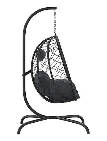 Silla colgante con cojín para exteriores