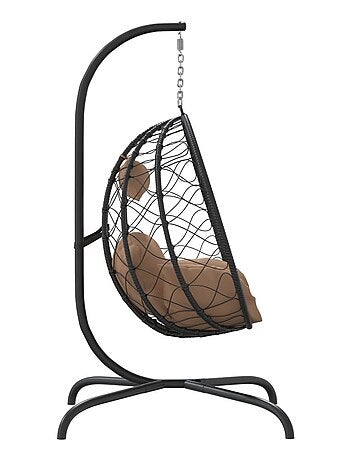 Silla colgante con cojín para exteriores