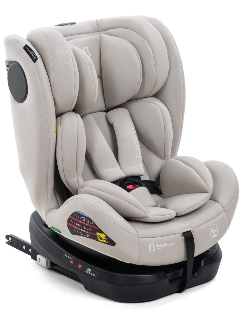 Silla De Coche - 40-150cm - Isofix - Giratoria 360° - 0-36kg - EVOL Beige/Blanco - Kiabi
