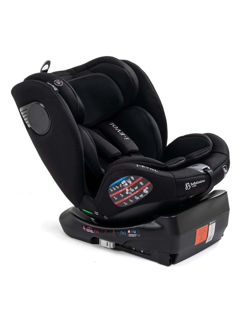 Silla De Coche - 40-150cm - Isofix - Giratoria 360° - 0-36kg - EVOL Negro - Kiabi
