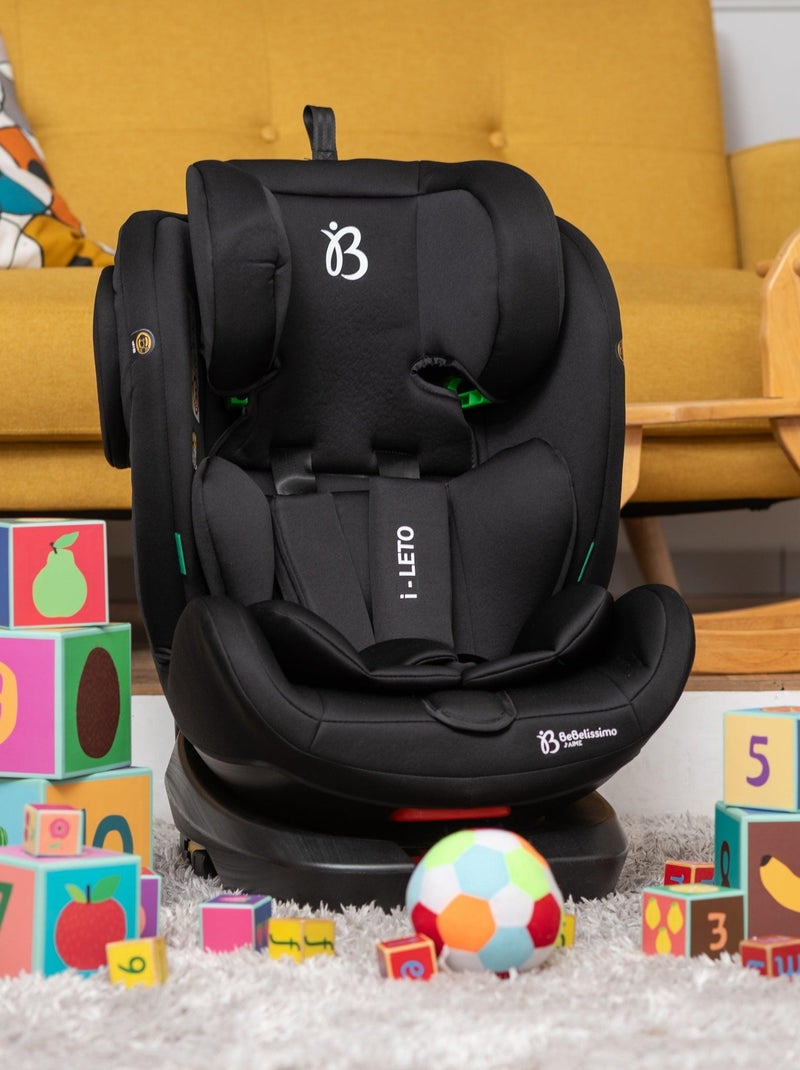 Silla De Coche - 40-150cm - Isofix - Giratoria 360° - 0-36kg - Leto Negro - Kiabi
