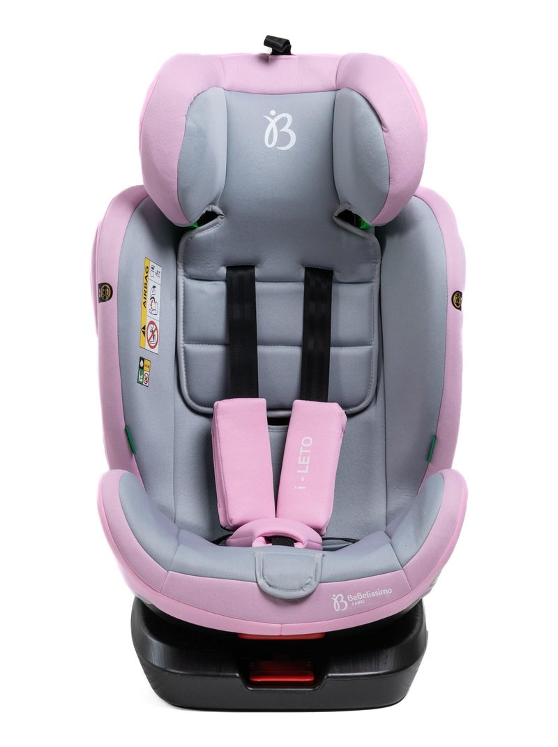Silla De Coche - 40-150cm - Isofix - Giratoria 360° - 0-36kg - Leto Rosa - Kiabi