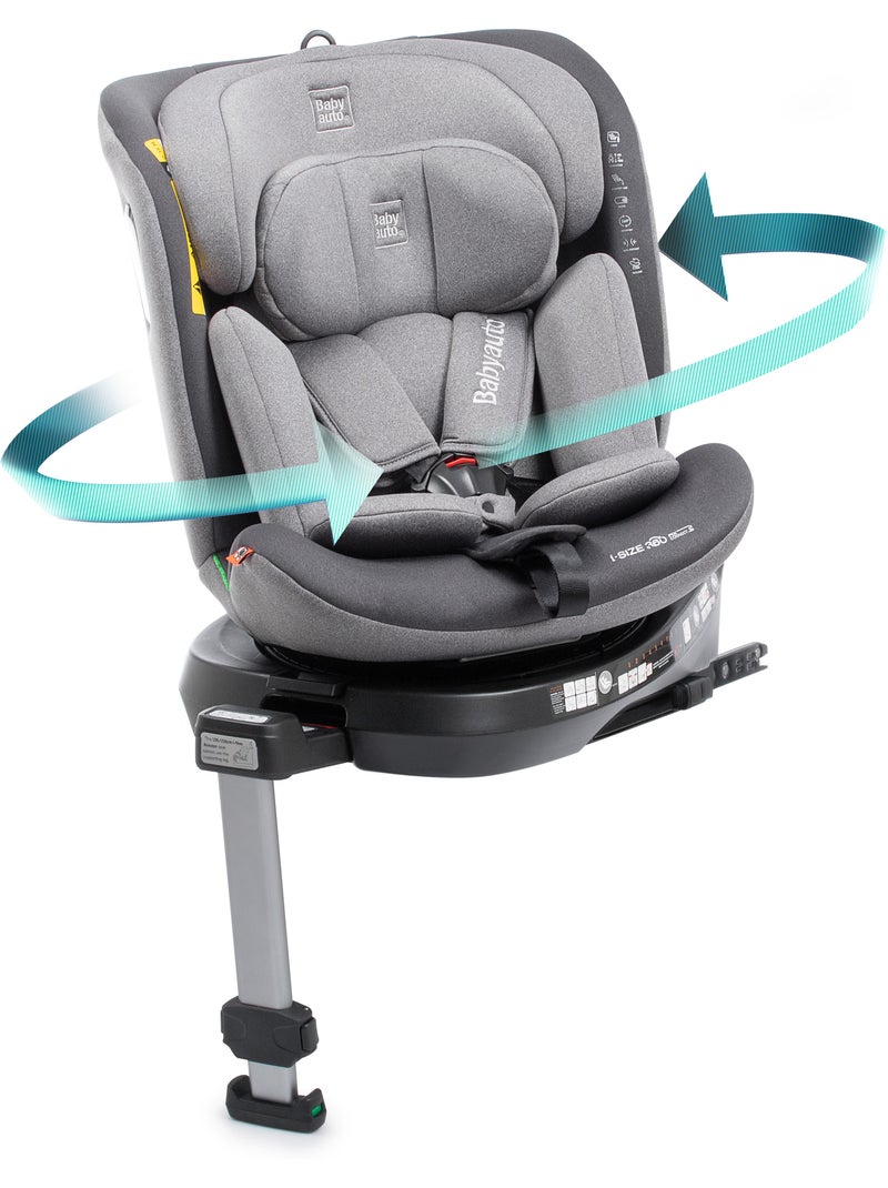Silla de coche Aitana Ifix giratoria con pata de soporte 40 - 150 cm Babyauto - GREY ANTHRACITE Gris oscuro - Kiabi
