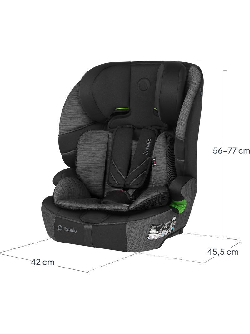 Silla de coche convertible LIONELO Levi Fix i-Size - ISOFIX - 76-150 cm - Grupo 1/2/3 Negro Gris - Kiabi