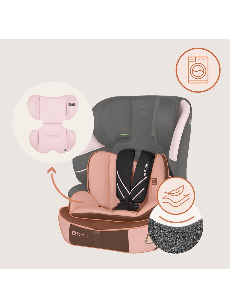 Silla de coche convertible LIONELO Levi Fix i-Size - ISOFIX - 76-150 cm - Grupo 1/2/3 Negro Rosa - Kiabi