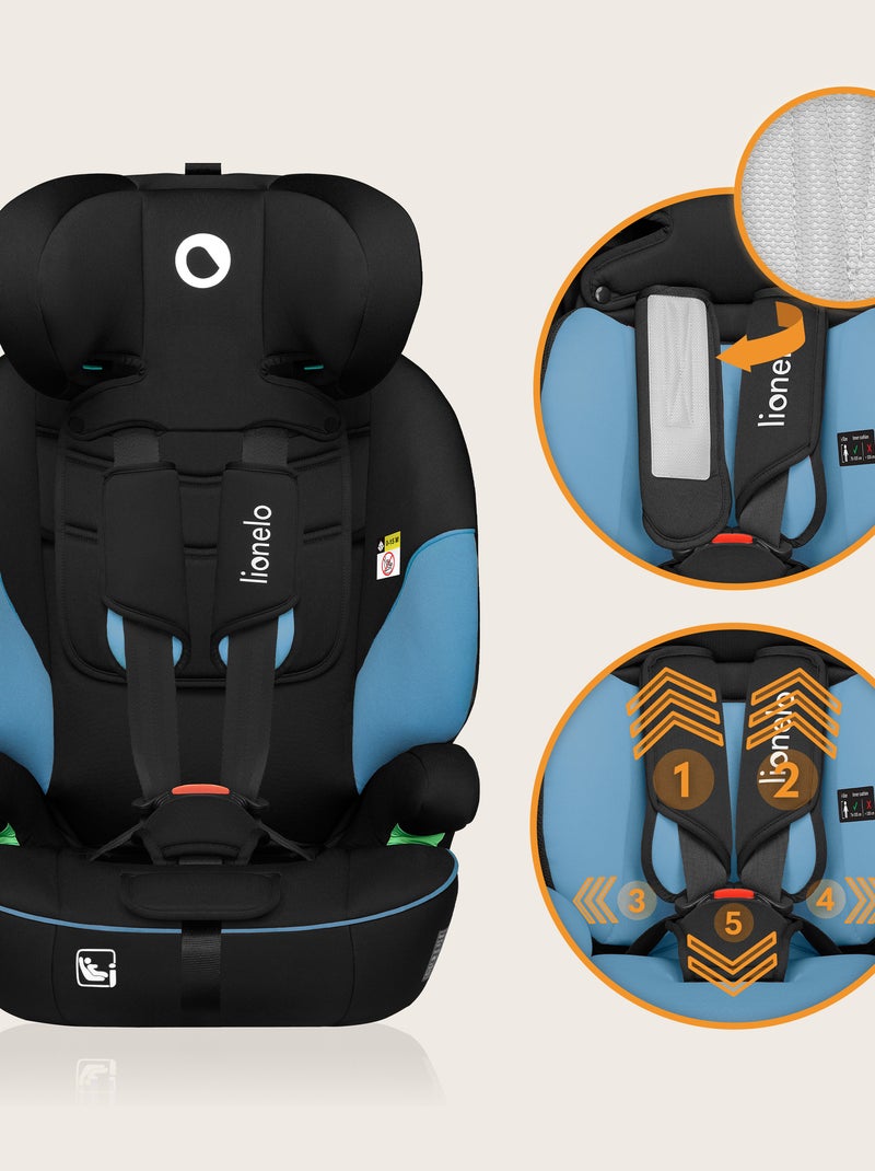 Silla de coche convertible LIONELO Levi i-Size - 76-150 cm - Grupo 1/2/3 Azul Negro - Kiabi