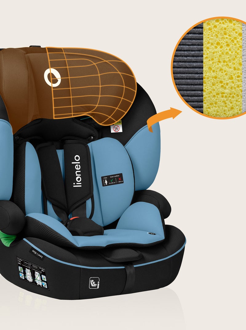 Silla de coche convertible LIONELO Levi i-Size - 76-150 cm - Grupo 1/2/3 Azul Negro - Kiabi