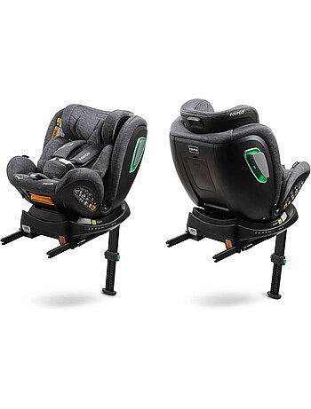 Silla de coche Corazza I-Size 40-150 cm, Giratoria 360° con pata de soporte Fairgo - BLACK SAND