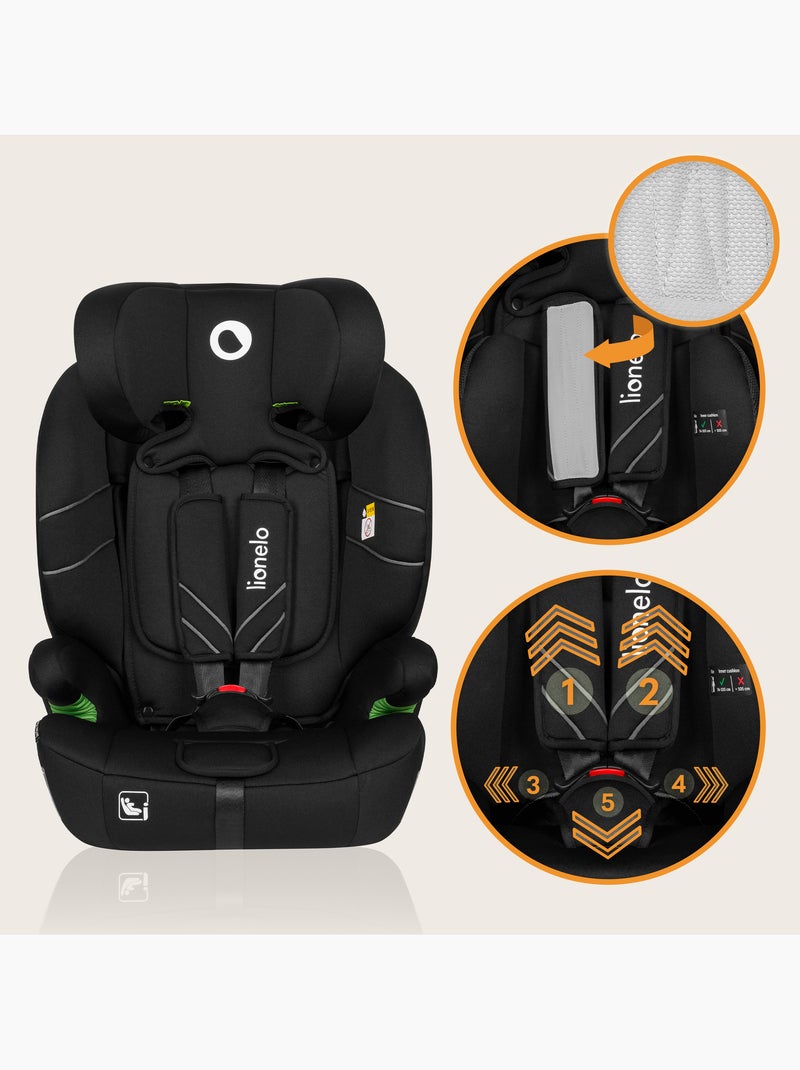 Silla de coche evolutiva LIONELO Levi One i-Size - 76-150 cm - Grupo 1/2/3 Negro - Kiabi