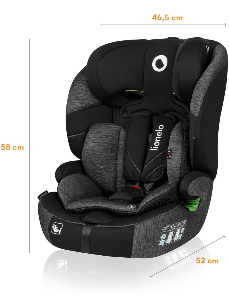 Silla de coche evolutiva LIONELO Levi One i-Size - 76-150 cm - Grupo 1/2/3 Negro Gris antracita - Kiabi