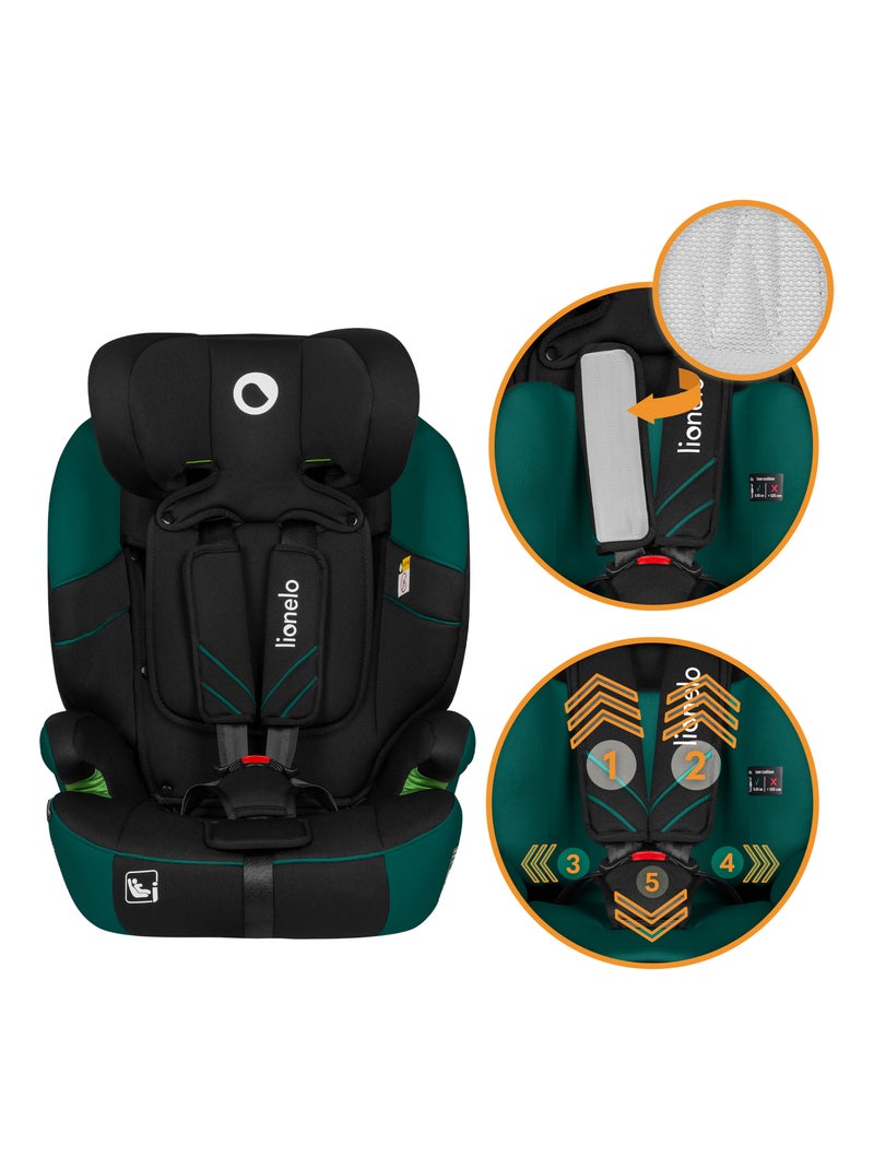 Silla de coche evolutiva LIONELO Levi One i-Size - 76-150 cm - Grupo 1/2/3 Negro Verde Negro - Kiabi
