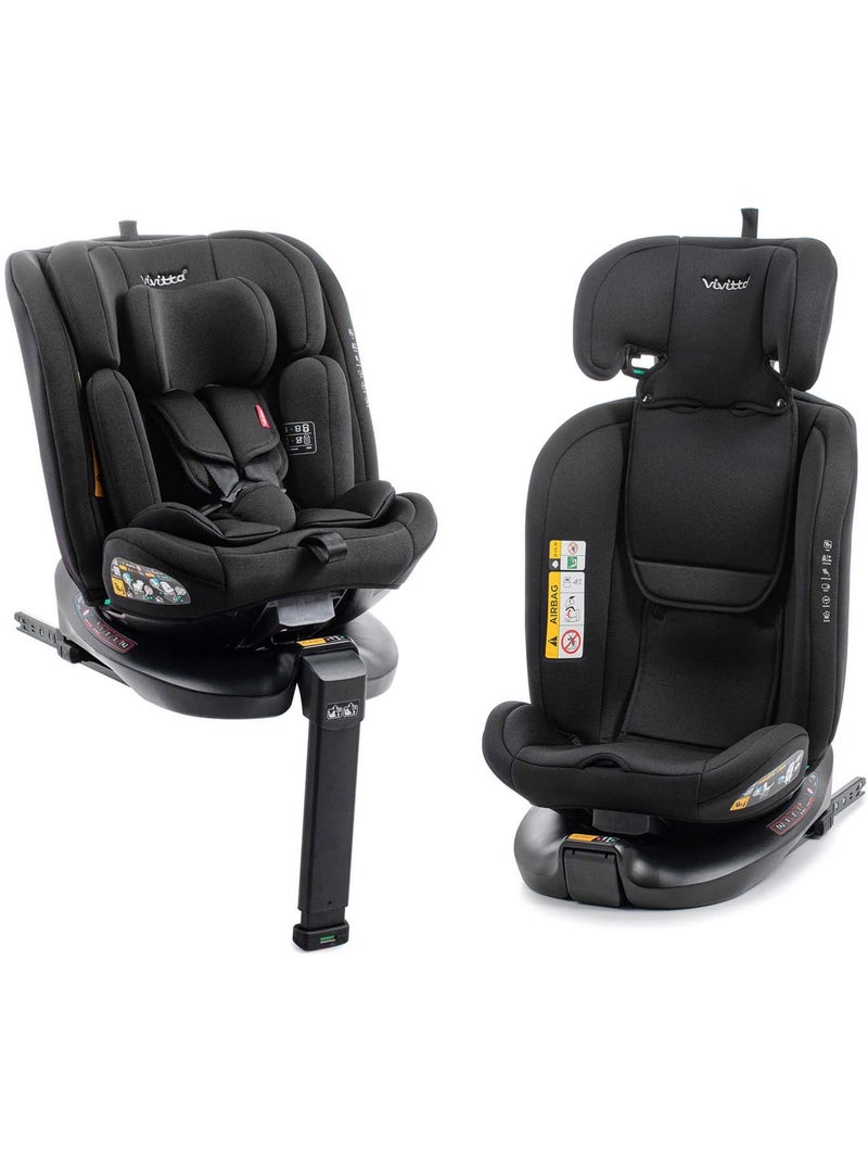 Silla de coche Jade i-Size 40 a 150 cm Isofix Leg Support Vivitta INTENSE BLACK Negro - Kiabi
