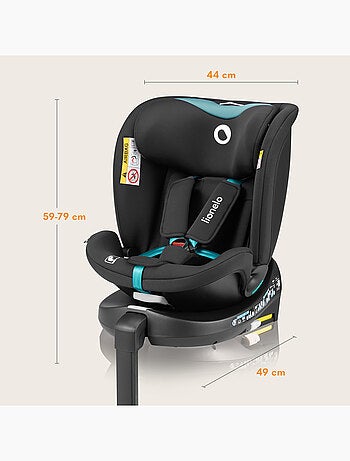 Silla de coche LIONELO 360° Navy i-Size - ISOFIX - Carcasa ventilada - 40-150 cm - 0+/1/2/3