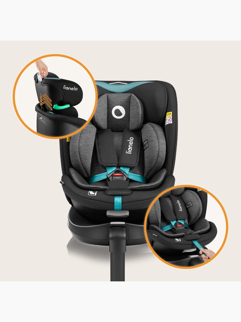 Silla de coche LIONELO 360° Navy i-Size - ISOFIX - Carcasa ventilada - 40-150 cm - 0+/1/2/3 Negro Azul - Kiabi