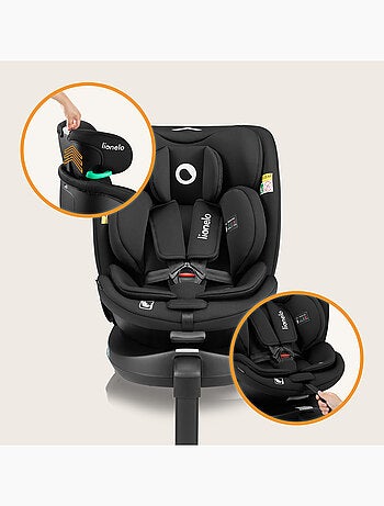 Silla de coche LIONELO 360° Navy i-Size - ISOFIX - Carcasa ventilada - 40-150 cm - 0+/1/2/3