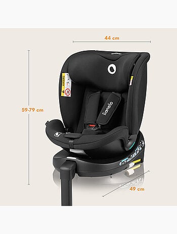 Silla de coche LIONELO 360° Navy i-Size - ISOFIX - Carcasa ventilada - 40-150 cm - 0+/1/2/3