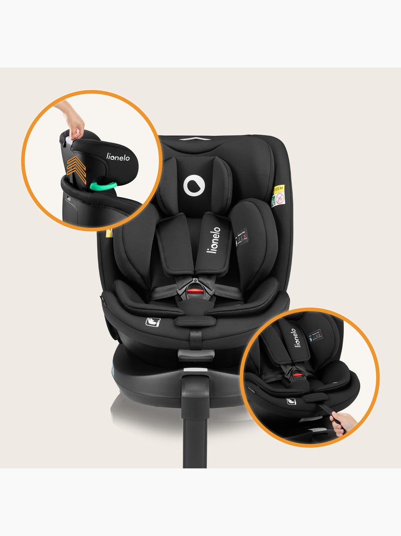 Silla de coche LIONELO 360° Navy i-Size - ISOFIX - Carcasa ventilada - 40-150 cm - 0+/1/2/3 Negro - Kiabi