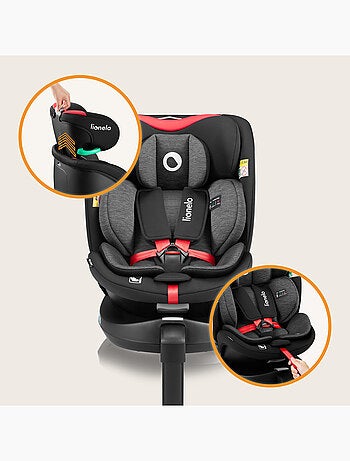 Silla de coche LIONELO 360° Navy i-Size - ISOFIX - Carcasa ventilada - 40-150 cm - 0+/1/2/3