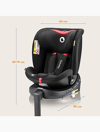 Silla de coche LIONELO 360° Navy i-Size - ISOFIX - Carcasa ventilada - 40-150 cm - 0+/1/2/3