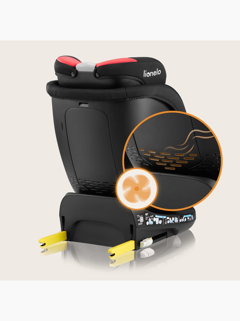 Silla de coche LIONELO 360° Navy i-Size - ISOFIX - Carcasa ventilada - 40-150 cm - 0+/1/2/3 Negro Rojo - Kiabi
