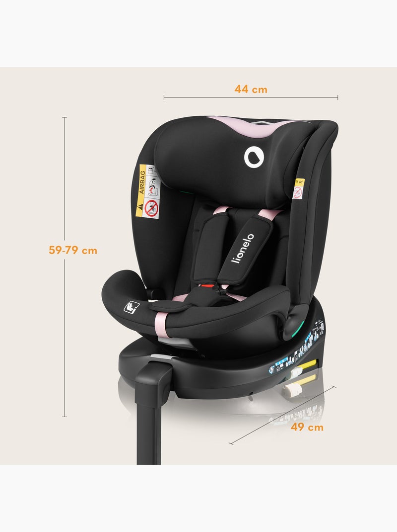 Silla de coche LIONELO 360° Navy i-Size - ISOFIX - Carcasa ventilada - 40-150 cm - 0+/1/2/3 Negro Rosa - Kiabi