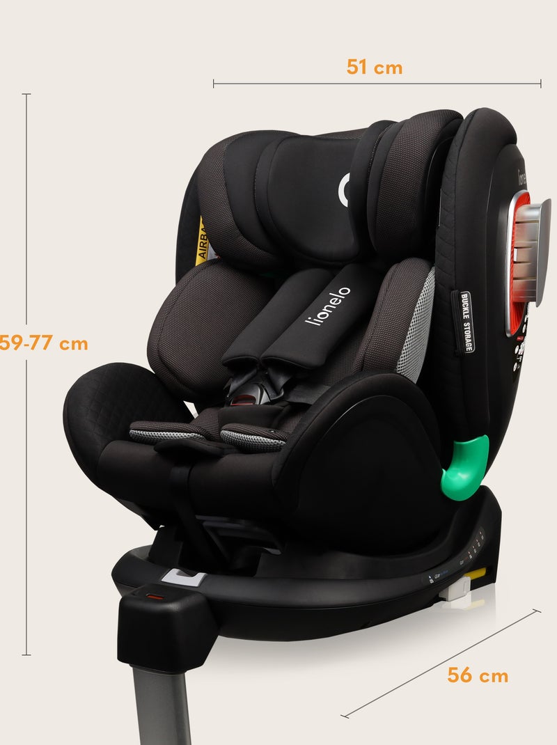Silla de coche LIONELO Antoon Plus i-Size 0+/1 - Base giratoria de 360° - ISOFIX - 40-105 cm Negro - Kiabi