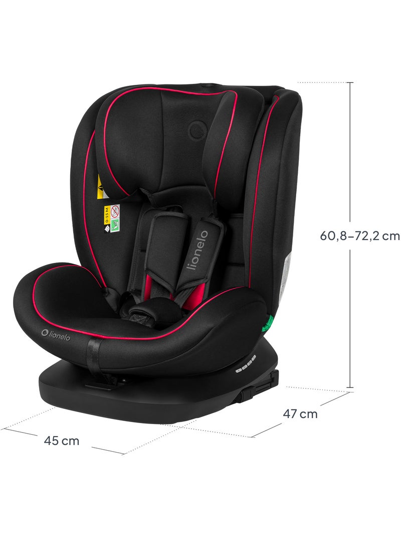 Silla de coche LIONELO Bastiaan i-Size 360° - ISOFIX - Grupo 0+/1/2/3 - 40 a 150 cm - SideProtect Negro Rojo - Kiabi