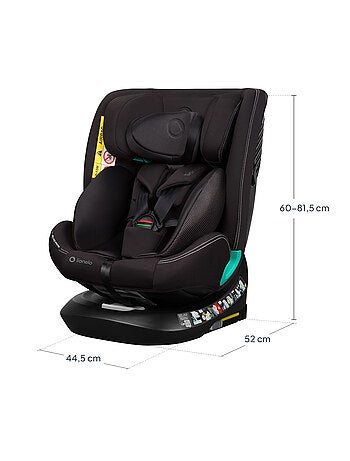 Silla de coche LIONELO Bastiaan One i-Size 40-150 cm - Base giratoria 360° - ISOFIX