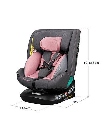 Silla de coche LIONELO Bastiaan One i-Size 40-150 cm - Base giratoria 360° - ISOFIX