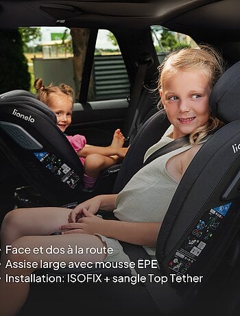 Silla de coche LIONELO Bastiaan RWF i-Size 40-150 cm - Base giratoria de 360° - ISOFIX - Grupo 0/1/2