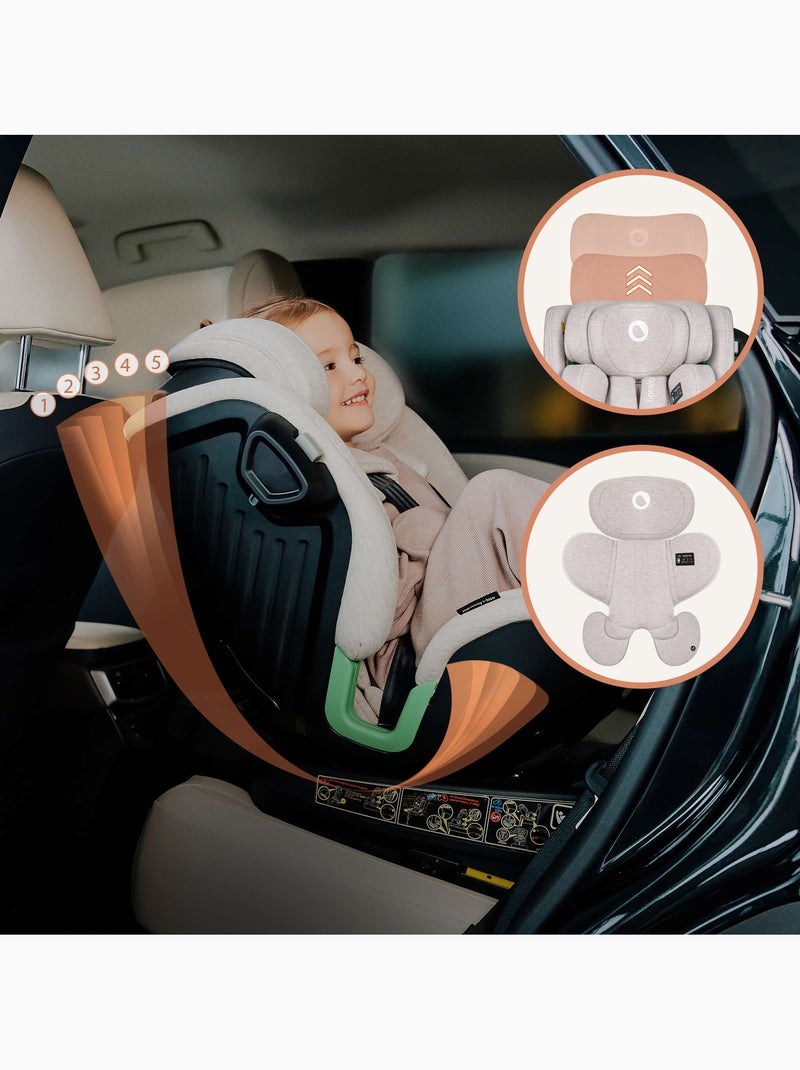 Silla de coche LIONELO Harmony i-Size 360° - ISOFIX - 60 % bambú - 40-150 cm - Grupo 0+/1/2/3 Beige - Kiabi