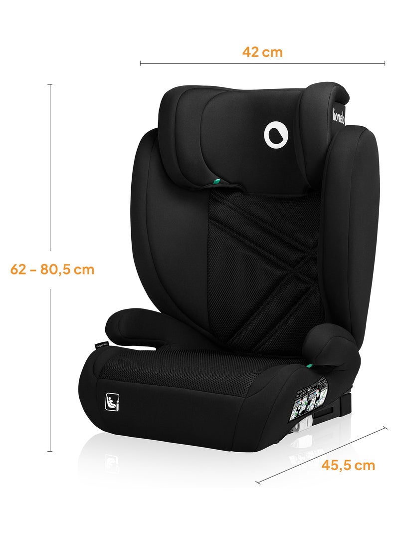 Silla de coche LIONELO Hugo i-Size 100-150cm - ISOFIX - Grupo 2/3 - Reposacabezas viscoelástico Negro - Kiabi