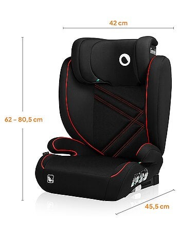 Silla de coche LIONELO Hugo i-Size 100-150cm - ISOFIX - Grupo 2/3 - Reposacabezas viscoelástico